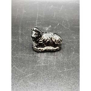 Vtg Wade Whimsies Black Sheep Trinket Figurine England Lamb Animal Miniature